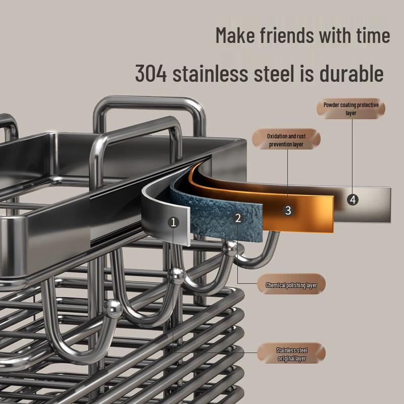 Stainless Steel Wall-Mounted Chopsticks Holder