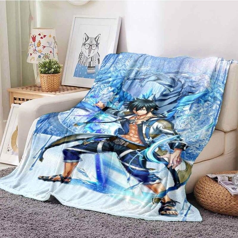 Fairy Tail Anime Blankets Kids Warm Blankets Flannel Soft Comfort Blankets Home Travel Blankets Bedding Birthday Gifts