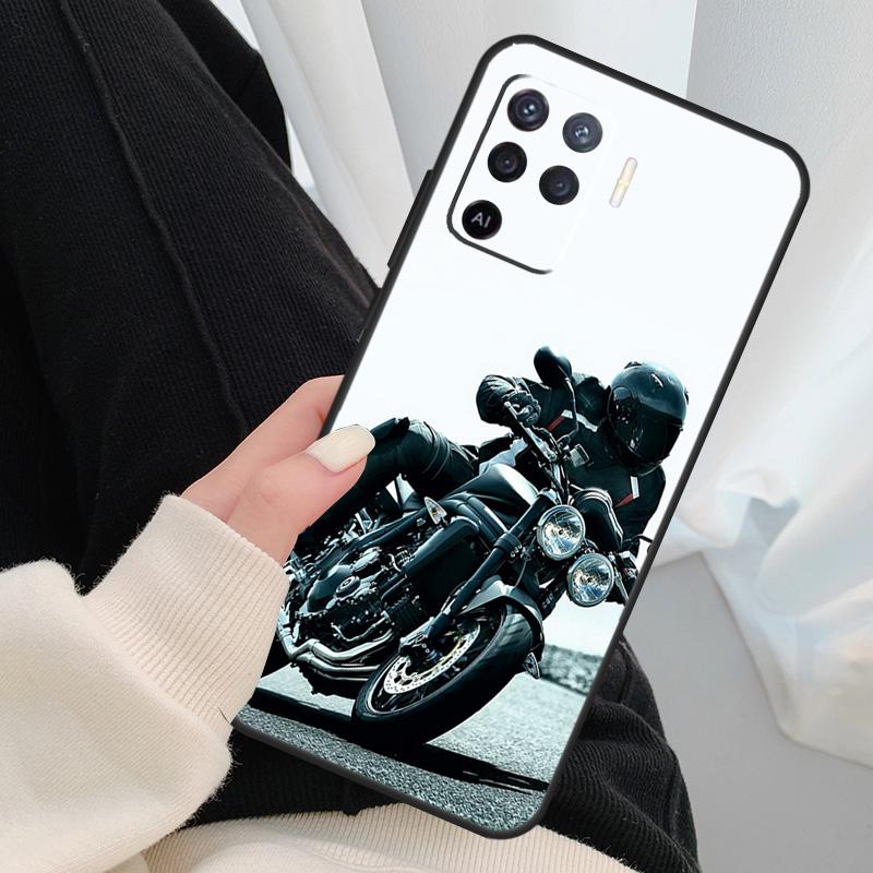 Motorcycle Motorbike Case For Oppo A17 A57 A77 A40 A78 A54 A74 A94 A76 A16 A96 A18 A60 A80 A38 A58 A98 A15 A5 Pro