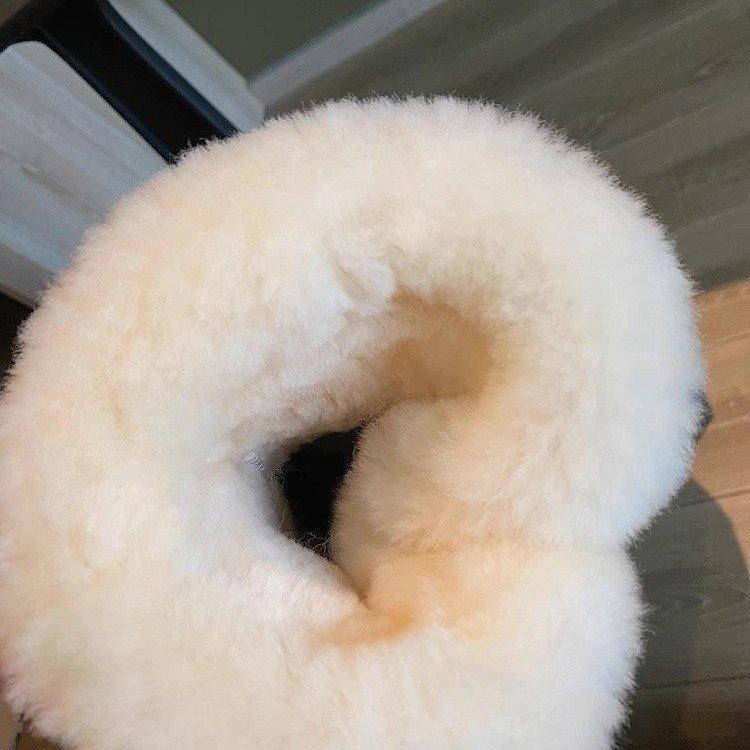 Croissant buckle thickened warm fluffy snow boots 2024 winter thick-soled round head comfortable non-slip medium tube women's cotton shoes