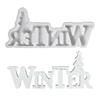 Winter Christmas Tree Silicone Mold 3D Winter Word Sign Resin Mold Cement Gypsum Mold DIY Table Decoration Home Decor