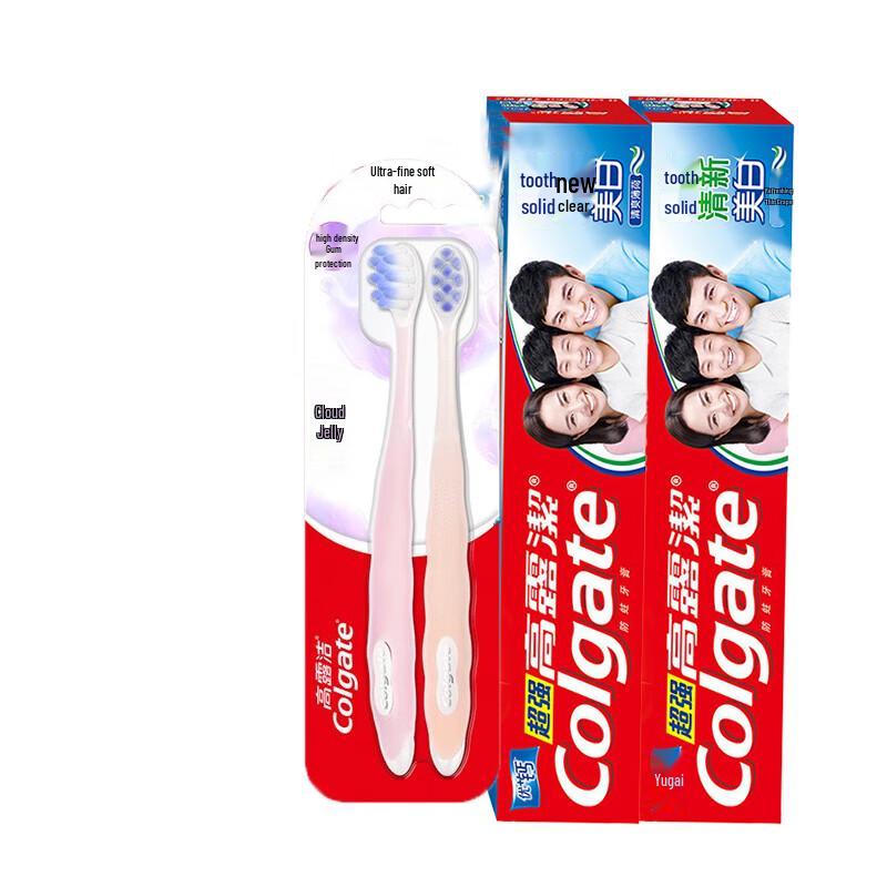 Colgate Cloud-Feel Jelly Toothbrush & High-Calcium Toothpaste Set
