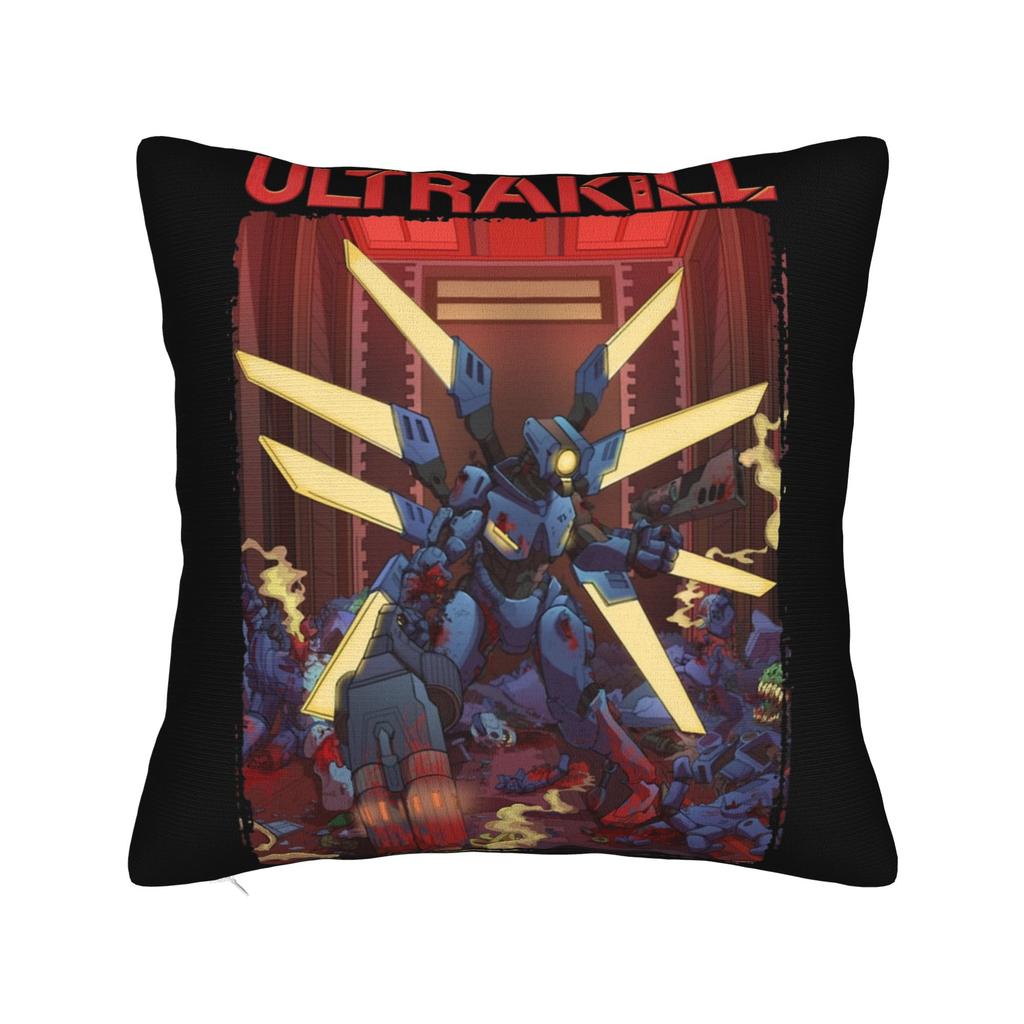 Подушки з принтом відеогри Ultrakill Наволочки для подушок Декор для теплої вітальні На блискавці Багаторозмірні