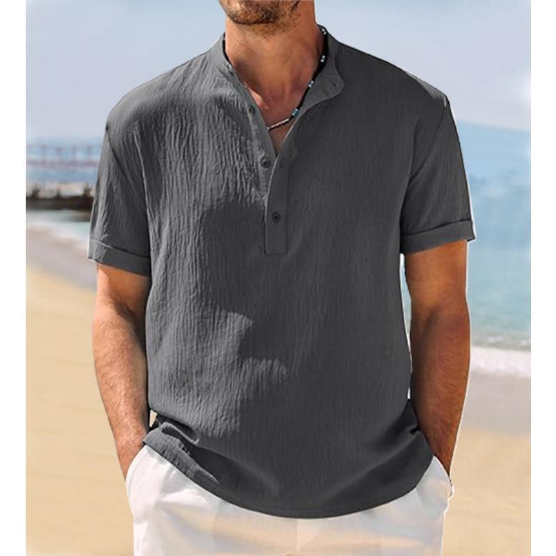 

Летняя ретро рубашка поло из ткани с рыхлой текстурой, ретро футболка с лацканами, дышащая рубашка с короткими рукавами 3XL