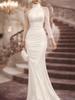 Women's Elegant Halter Neck Sexy Fashion Long Sleeve Off-the-Shoulder Evening Gown