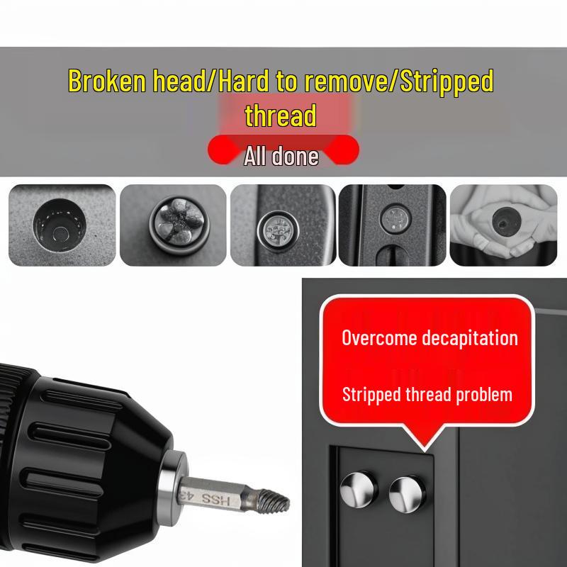 Universal Screw and Wire Extractor: Tapered Tap for Stripped, Rusted, or Broken Threads