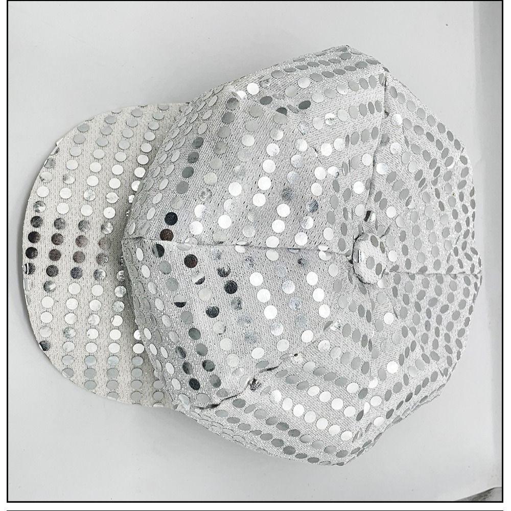 Karneval Disco Paillettenhut Achteckiger Kostümhut Maskenball Glitzerkappen Herren Damen