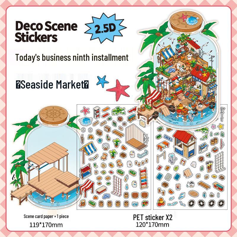 Infeel.Me 2.5D Scenery Stickers - 6th Edition Student Miniature Decoration Stickers