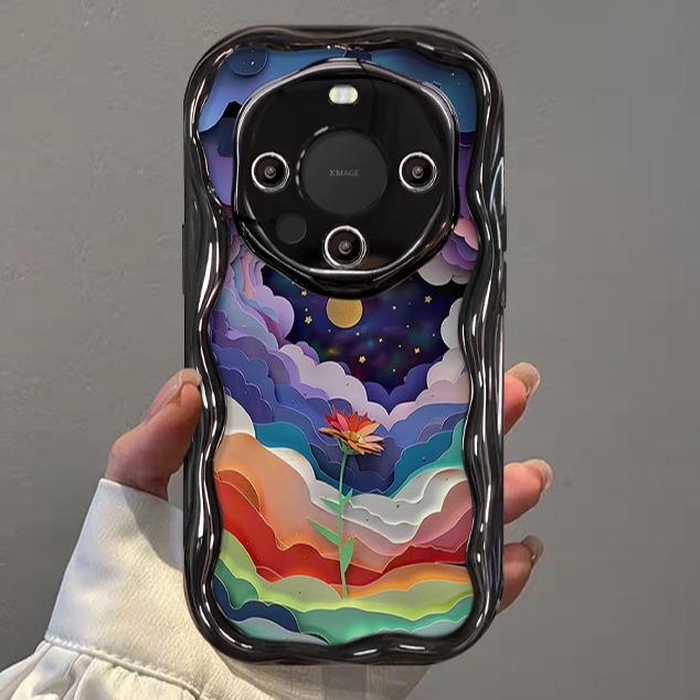 

Подходит для чехла для мобильного телефона Mate60/50pro Nova12/11 Масляная живопись Цветные облака Цветы Glory 100 Силиконовый противоударный Honor X10