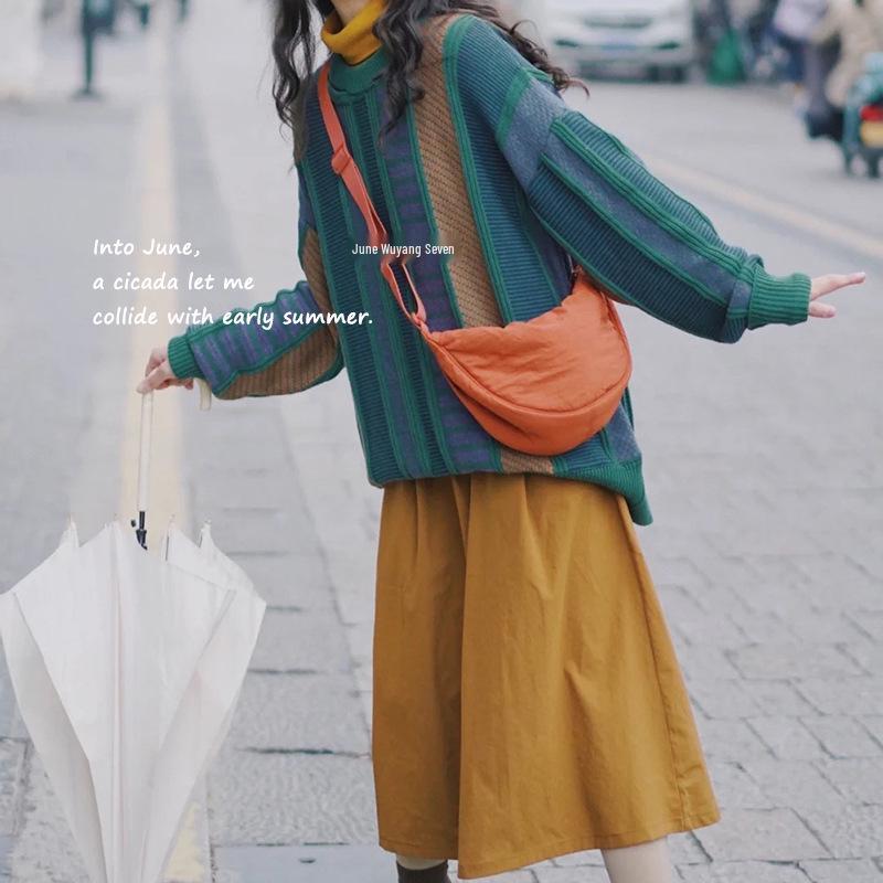 Urban Minimalist Women's Nylon Crossbody Dumpling Bag