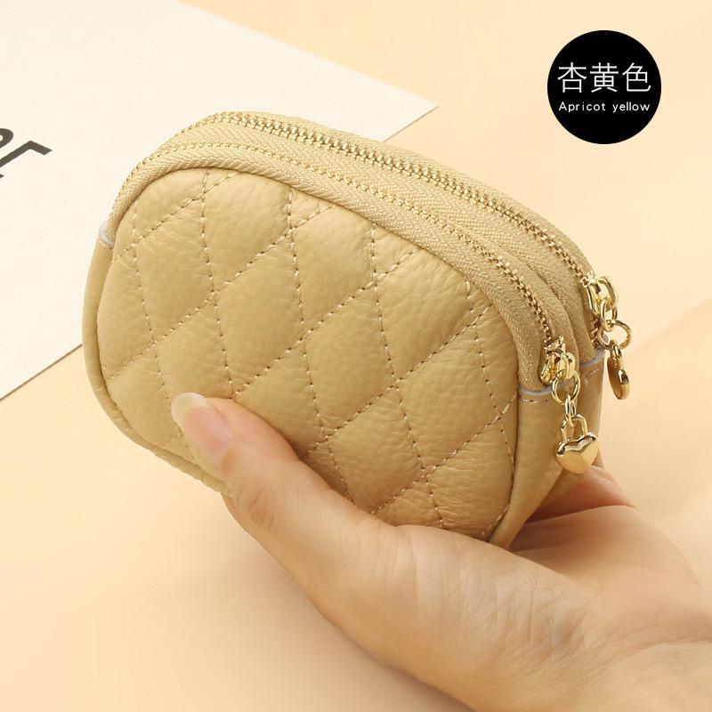 Coin Purse Key Ring Pendant Storage Bag Double Zipper Large Capacity Multi-card Slots Card Holder For Women Girls