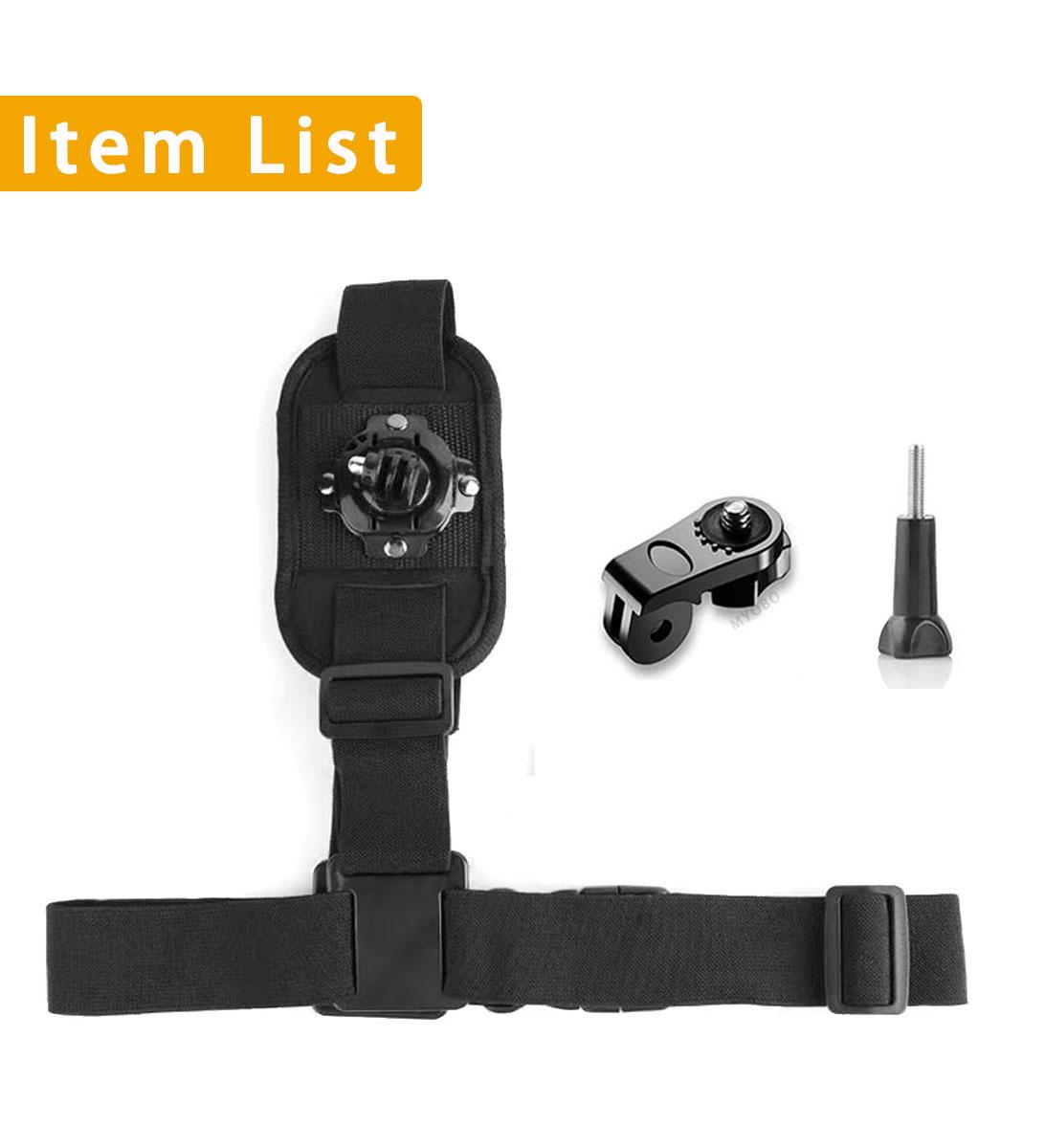 

Крепление на плечевой ремень 360° для DJI Osmo Action 5 Pro, нагрудный ремень для SJCAM Insta360 X4, GoPro Hero 13, 12, 11, аксессуары для камер