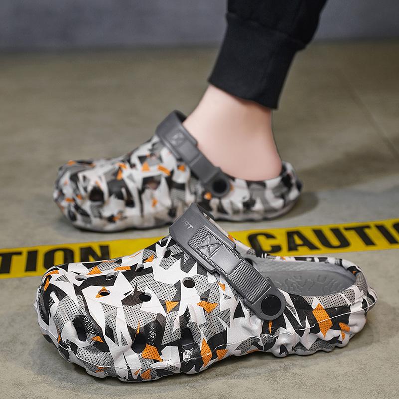 Men Hole Clogs Slippers Men Garden Shoes For Men Arch Support Slides Summer Fashion Beach Slippers Non-Slip Eva Slippers