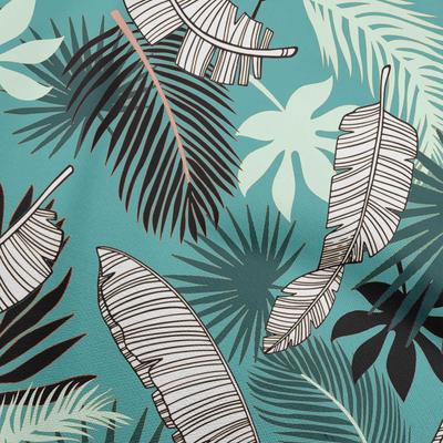 Cotton Flex Dusty Teal Green2 Fabric Tropical Quilting Supplies Print Sewing Fabric By The Yard 40 Inch