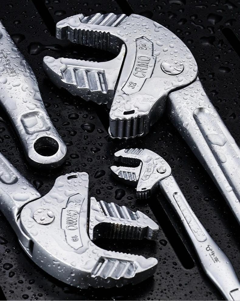 Multifunktionale Selbstspannende Krabbenkralle Schraubenschlüssel Verstellbare Ratsche Breite Backen Selbstverriegelnder Schraubenschlüssel Haushalt Automobil Rohrherstellung