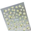 French Manicure Stickers with Irregular Lines and 3D Floral Designs