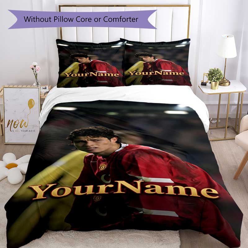 Cristiano Ronaldo 29 Customize Your Name Bedding Set Breathable Duvet Cover with Pillowcases Home Decoration Birthday Gift