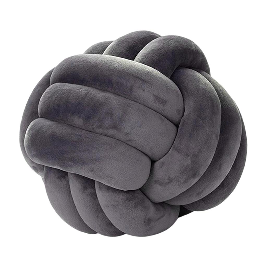 Coussin Boule de Nœuds Rond Oreiller Nœud Rond Oreillers Boule de Nœuds Douce Rond Tissé à la Main pour Chambre à Coucher Canapé 8,66 Pouces