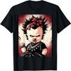 Rebel Baby_ Moda Punk Rock para Bebês Meninas Fofas Camiseta