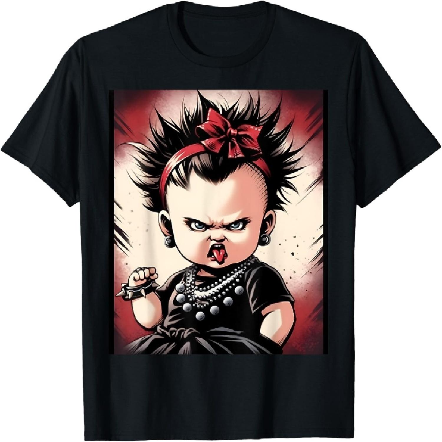 Rebel Baby_ Панк-рок мода для милых девочек Футболка XXXXXL разноцветный