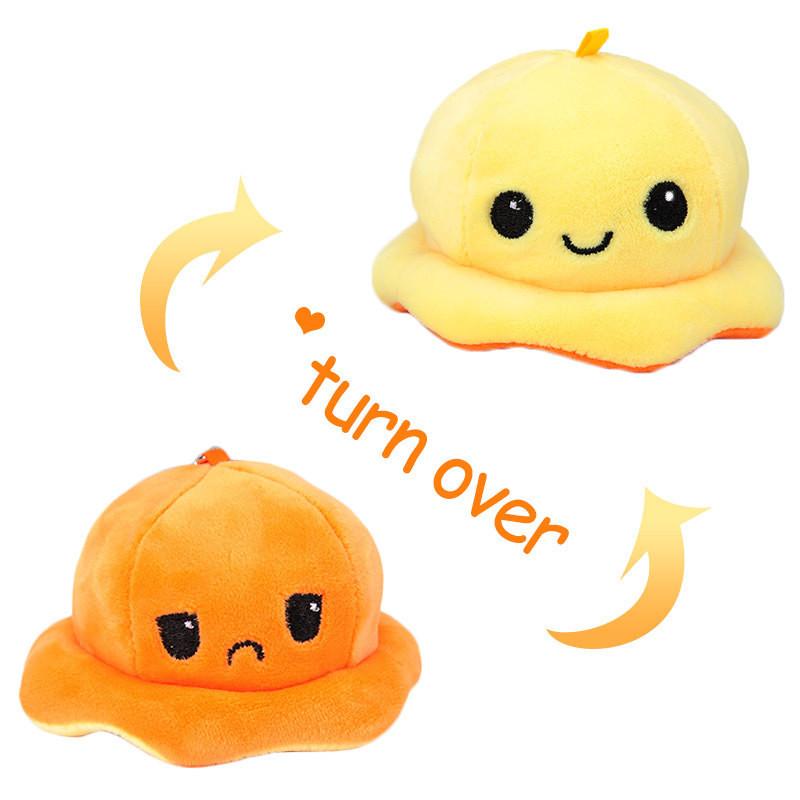 Очаровательный двусторонний плюшевый брелок-осьминог, милый парный шарм, короткая плюшевая игрушка, ПП хлопок YellowOrange