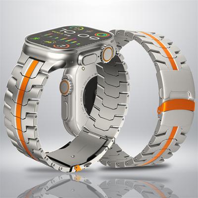Correa de Acero Inoxidable Color Titanio Para Banda de Apple Watch Ultra2 49mm 46mm 45mm 44mm 42mm Pulsera Metálica Para IWatch 10 9 8 7 SE