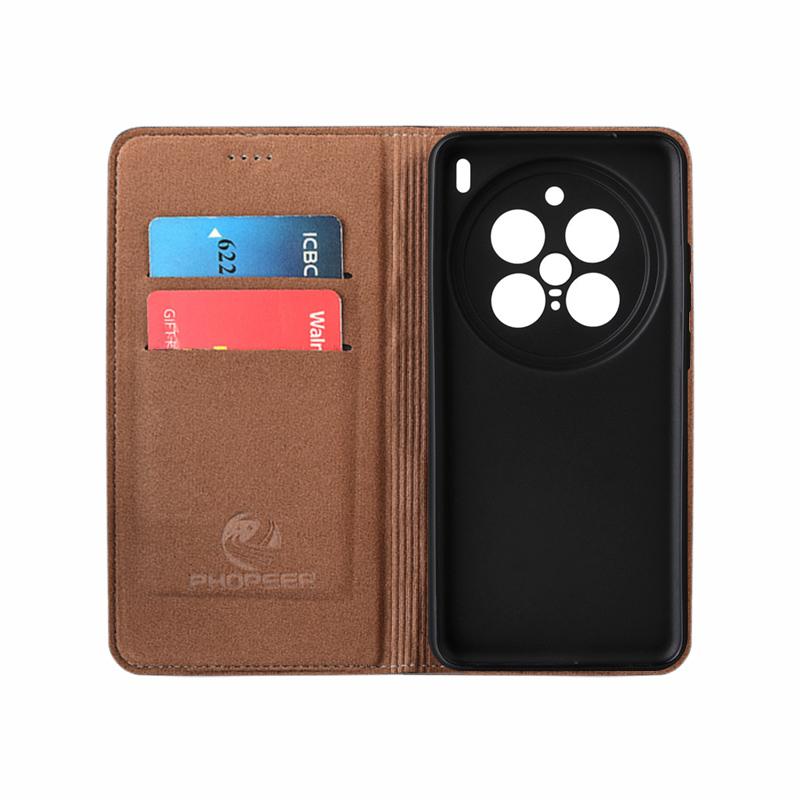Per VIVO X300 Pro Ultra X300s 5G Custodia a Libro Texture Napa Copertura Magnetica Lusso Pelle di Mucca Vera Pelle Tasca per Carte Portafoglio Custodie