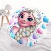 Disney Elsa,Frozen,Hearts Manual Opening and Closing Umbrella, 49-Rib Reinforced Folding Design, Lightweight