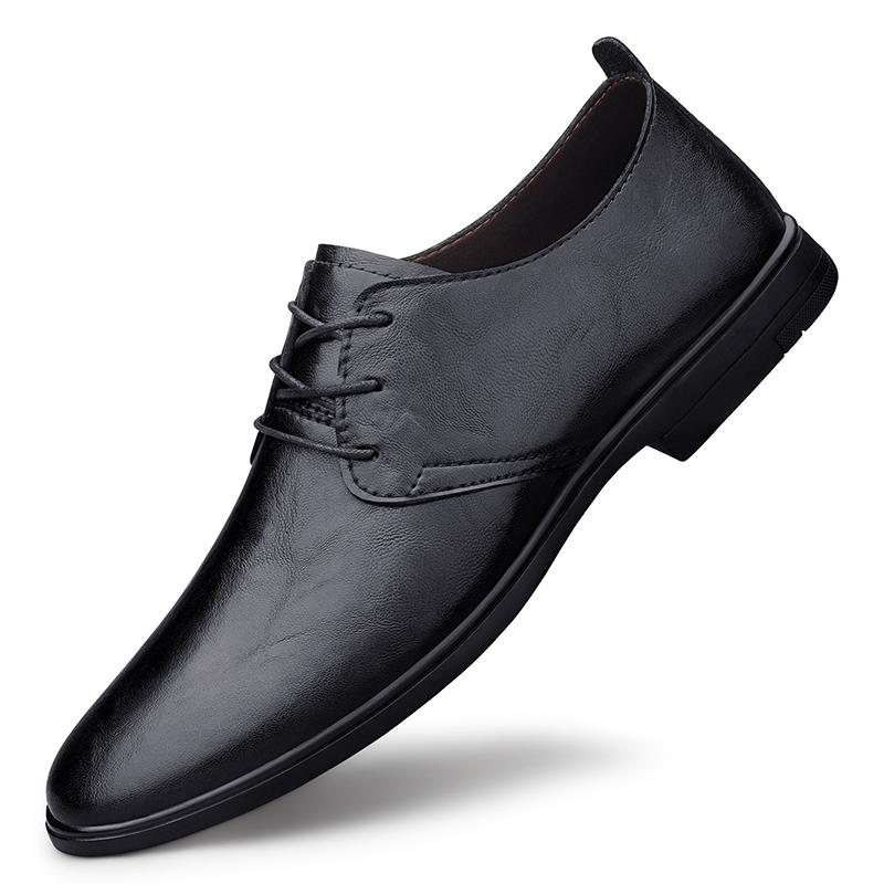 Handmade Casual Leather Business Shoes Mens Formal Oxford Office Shoes Fashion Lace-up Casual Flat Designer Shoes