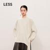LESS 2024 Autumn Lambswool Cashmere Blend Pullover Sweater