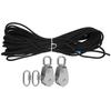 25MM Single Pulley Set with 30m Nylon Rope and 2Pcs PVC Carabiner Buckle Accessory