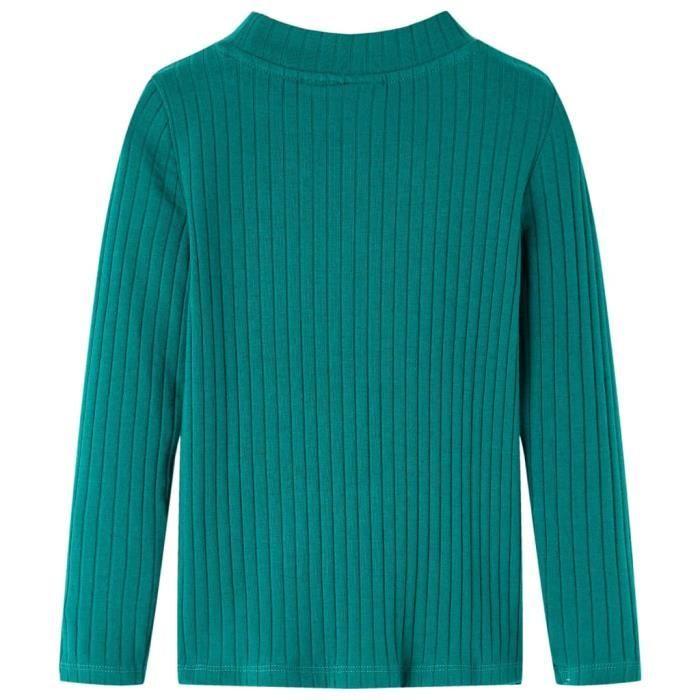 Children's Long-sleeved Ribbed Knit T-shirt 4 Colors and 5 Sizes Available