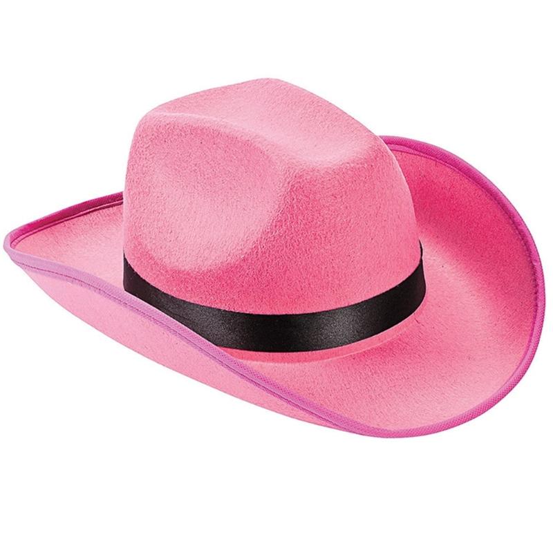 

Western Cowboy Hat Household Decorative Hat Adults Costume Cosplay Accessory 1 чорний/рожевий