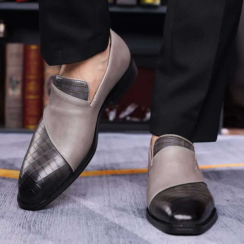British Style Classic Social Shoe Male Pointed Toe Leather Mens Business Shoes Size 38-48 Slip-on Dress Shoes Man zapatos hombre
