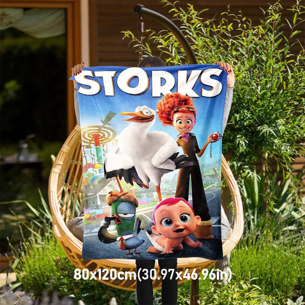 

1pc storks baby deliveryOutdoor Flannel Blanket Soft Plush Decor for Picnics, camping,Bedroom, Playroom, or Lunch Breakn1236A 80x120cm(31x47inch)