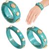 Round Bohemian Bangle Wide Chunky Wrap Wristbands Resin Pearl Shell Bracelet  Girls