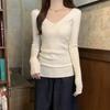 Women's V-Neck Knitted Sweater: 2025 Autumn/Winter Slim-Fit Base Layer Sexy Style