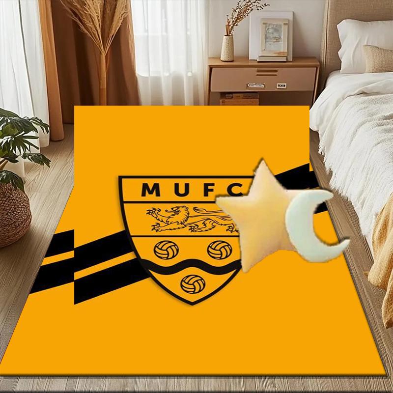 Football Crest Printed Office Carpet Chair Cushion Entryway Rug, Rugs for Living Room, Bedroom Christmas gifts