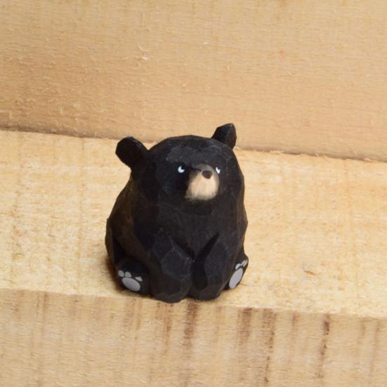 Dřevěná figurka medvěda Miniaturní soška medvěda Rustikální zvířecí stolní ozdoba pro ložnici dětský pokoj hernu