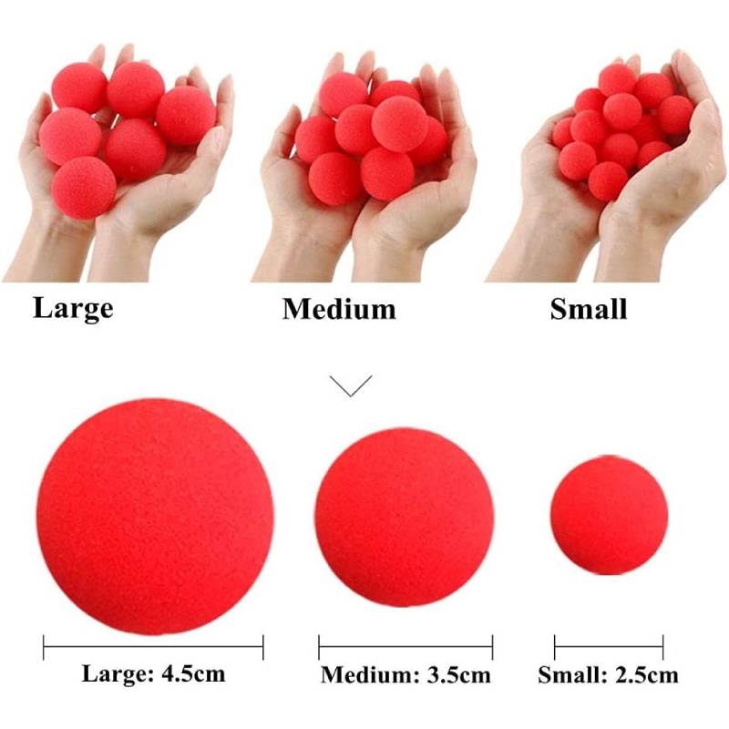10pcs Magic Sponge Ball Red Magic Props Comedy Tricks Finger Sponge Play Ball Gift for Kid Halloween Party Masquerade