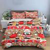 Santa and Reindeer Holiday Print Bedding Duvet Cover Set Duvet Cover Pillowcases  (1*Duvet Cover 2*Pillowcases, without duvet insert)