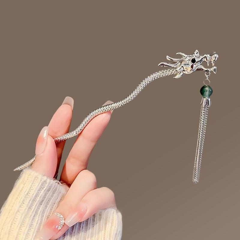 Temperament Dragon Shape Hair Pin New Chinese Style Hair Pins Cheongsam Hanfu Hair Accessories for Woman Teens Long Hair