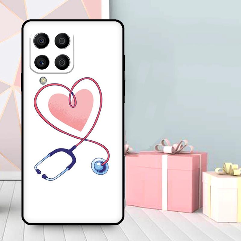 Cute Stethoscope Heart Case For Samsung Galaxy M36 M12 M52 M06 M16 M56 M33 M15 M55 M31 M13 M14 M53 M32 M35 M34 M54