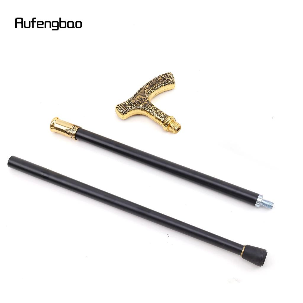 Gold Luxury Bear Handle Walking Cane Fashion Decorative Walking Stick Gentleman Elegant Cosplay Cane Knob Crosier 90cm