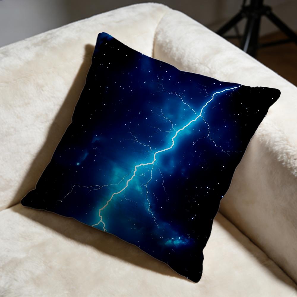 Lightning Cushion Cover Soft Decorative Pillow Case Suitable for Bedroom Sofa Car Travel Use