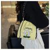 New Fashion Embroidery Portable Nylon Mobile Phone Bag Fashion Versatile Drawstring Bundle Mouth Bag Cute Messenger Bag