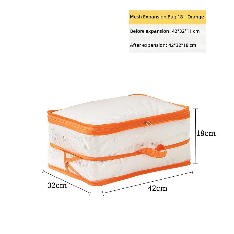 Large Capacity Mesh Storage Bag For Clothes Blankets Down Jackets Cotton Quilts Moisture Proof Dust Proof Organizing Bag