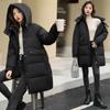 Winter Women Medium Long Jacket Parkas Female Down Cotton Jackets Solid Hooded Casual Warm Parka Female Outwear Overcoat