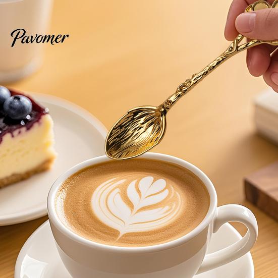 Portable Spoons for Food Photography Vintage Carved Coffee Spoon, Flower/Dragonfly/Bird/Starfish Topper, Zinc Alloy Decorative Tableware Breakfast