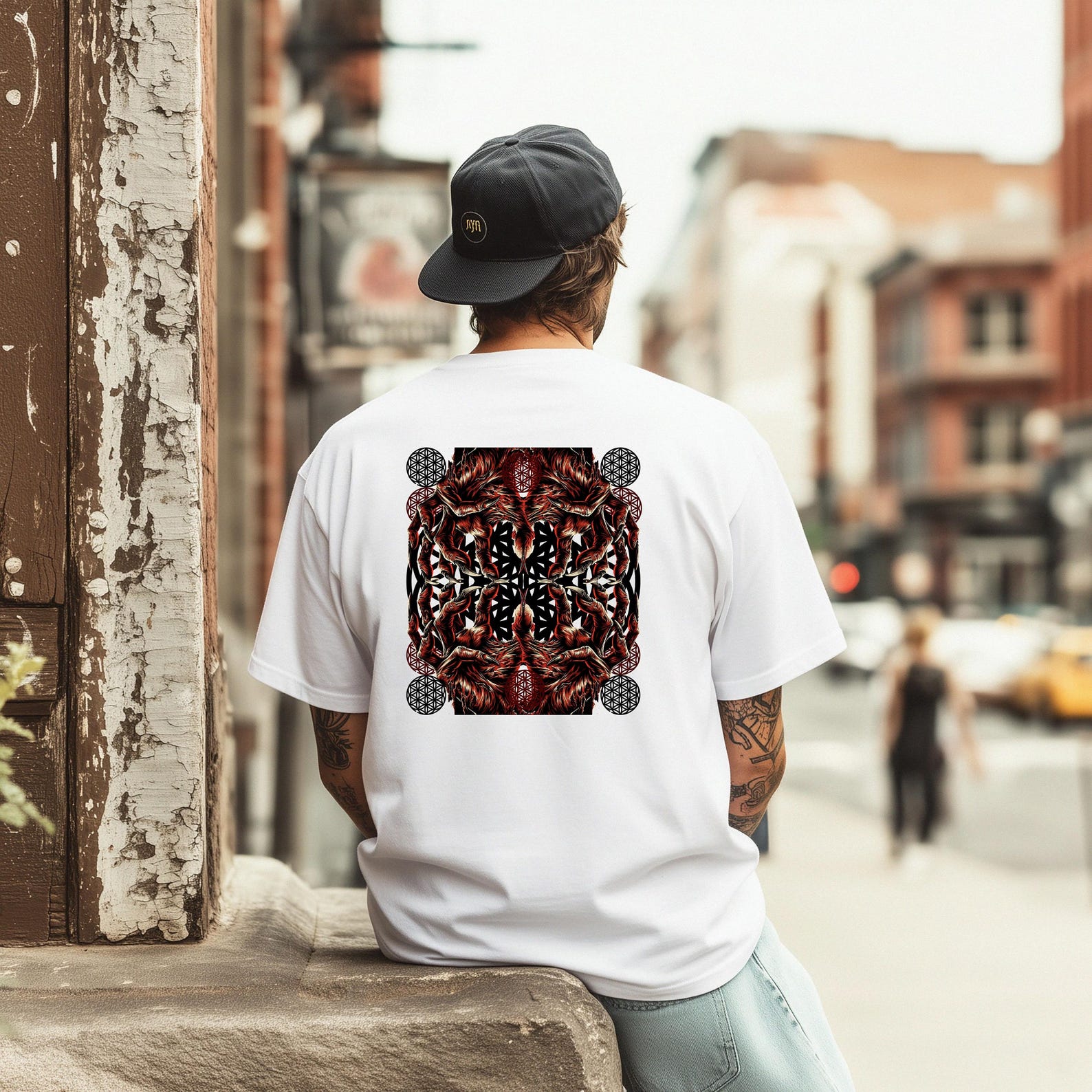 Vexing Demon Hands Sacred Geometry Mandala T-Shirt | Gothic Streetwear M
